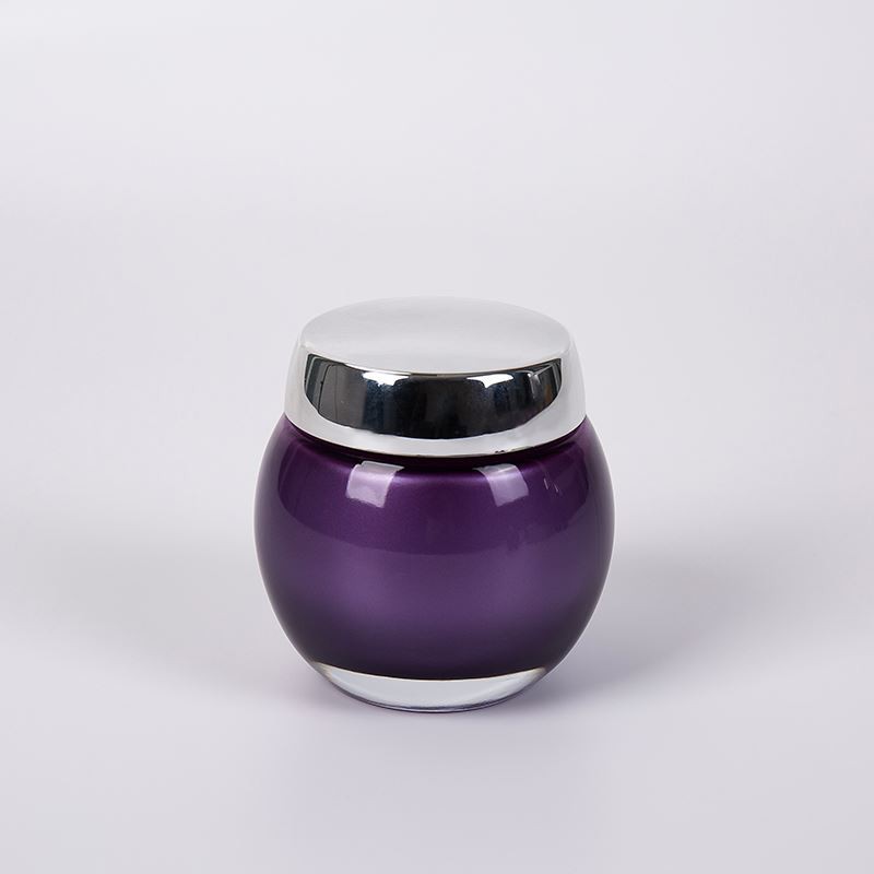 Jarra de vidrio cosmético púrpura